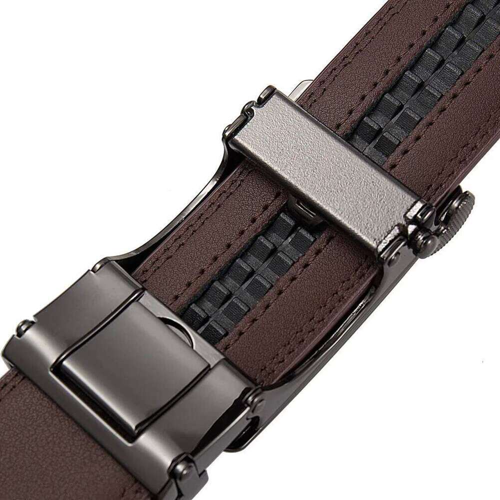 OYIFAN Automatic Buckle for Men, High Quality Genuine Leather Belt, Adjustable Ratchet Fashion Designer Belt Men Y260225