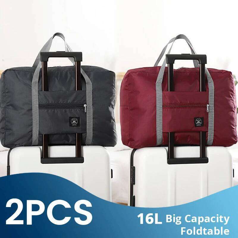 2 Pack Foldable Travel for Airlines Carry on Weekender Overnight Hospital Tote Gym Duffel Bag Women Men Y260225