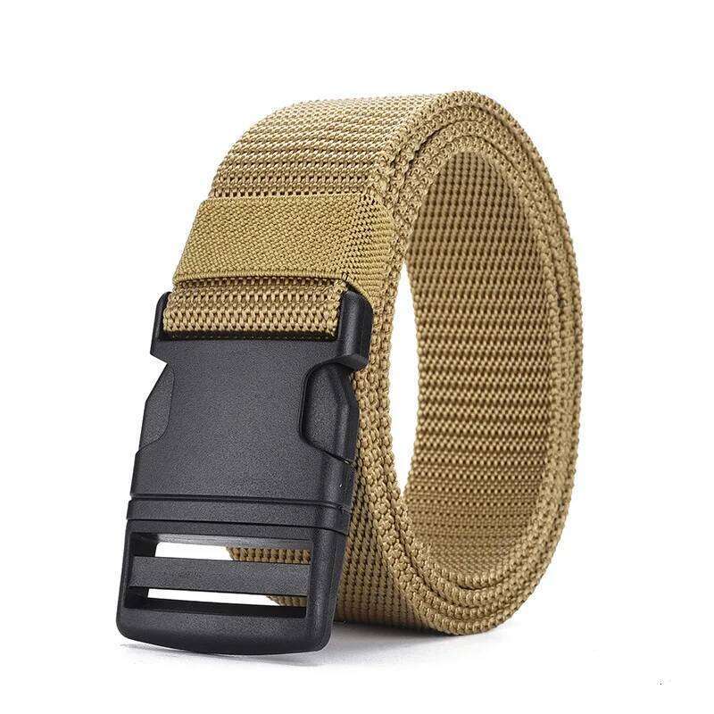 Men's Tactical Non-Metal Plastic Buckle Heavy-Duty Nylon Material Webbing Outdoor Woven Belt for Hiking Work Y260225