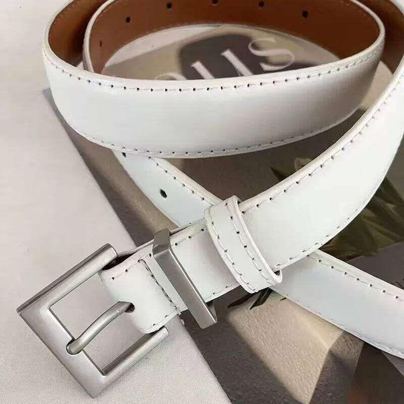 Korean style belt, 2025 new autumn winter, fashionable and simple, minimalist oxygen feel, decorative white belt Y260225