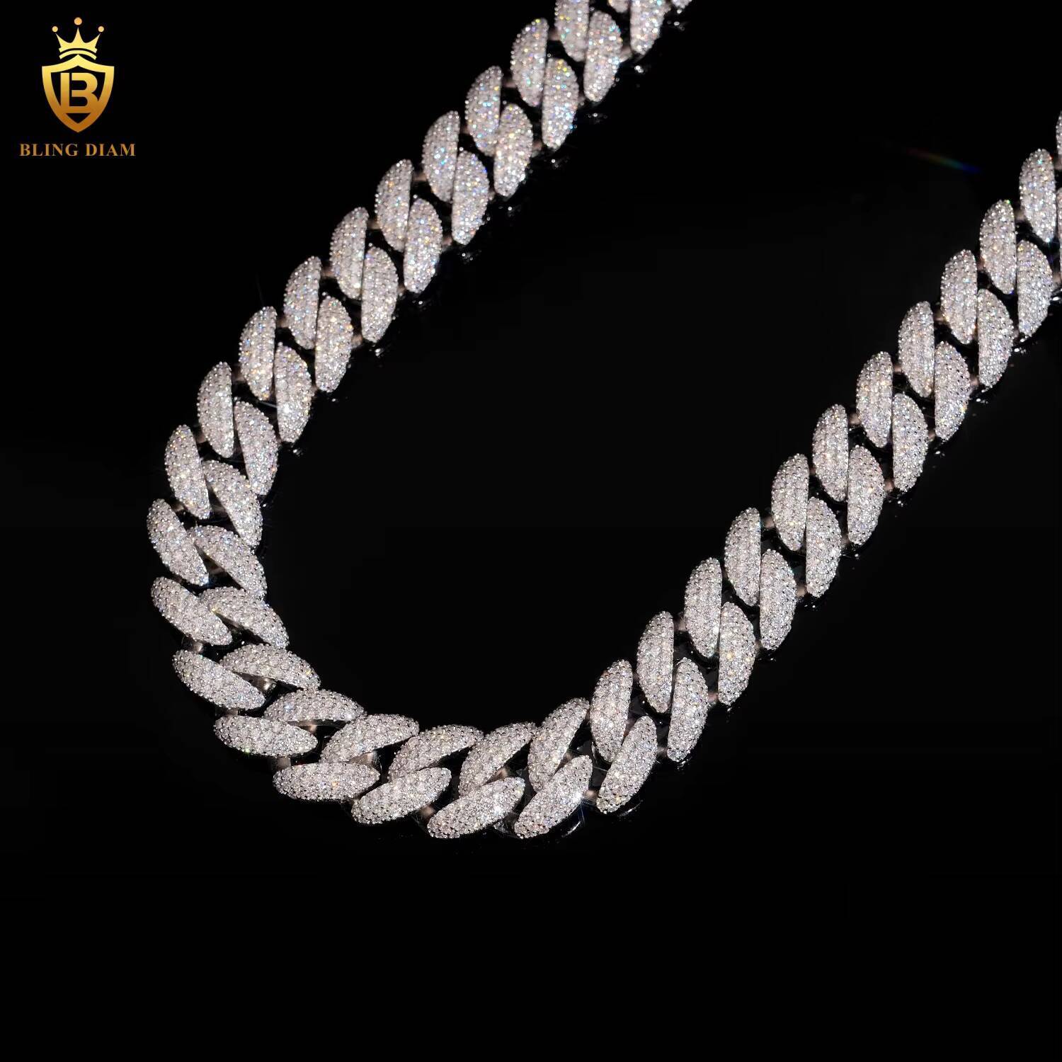 18mm Iced Out Miami Luxury Big Cuban Link Chains Pass Diamond Tester Hip Hop Rapper 925 Sterling Silver Vvs Real Moissanite
