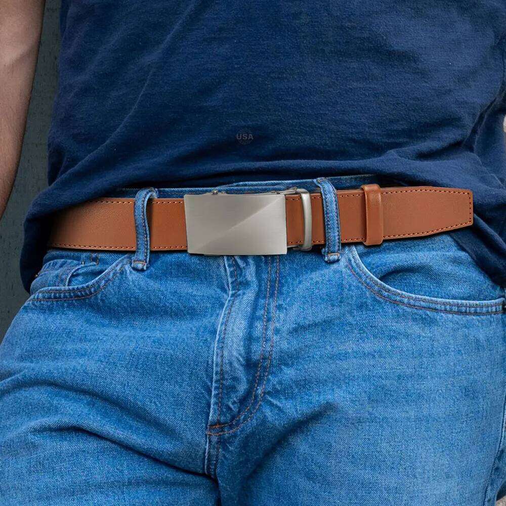 CHAOREN Brand Leather 115cm-135cm Automatic Belt with Ratchet Strap Top Quality Luxury Belts for Men Y260225