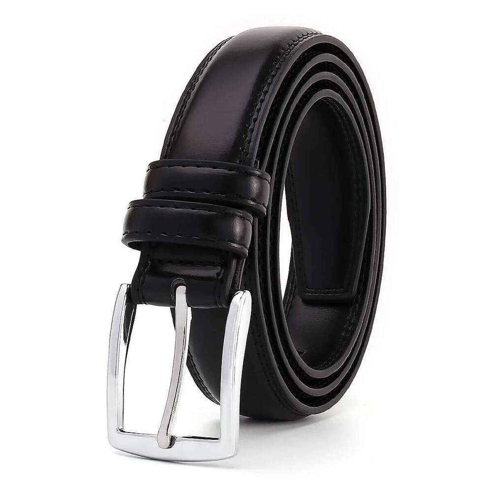 Fashionable Business Men's Belt, Durable Single Prong Buckle, Multiple Colors Available, Dark Color Series, Leather Belt for Dai Y260225