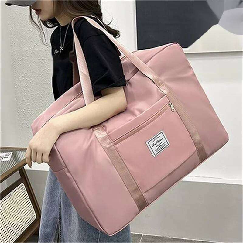 Large Capacity Folding Bags Waterproof Luggage Tote Handbag Travel Duffle Gym Yoga Storage Shoulder Bag For Women Men Y260225