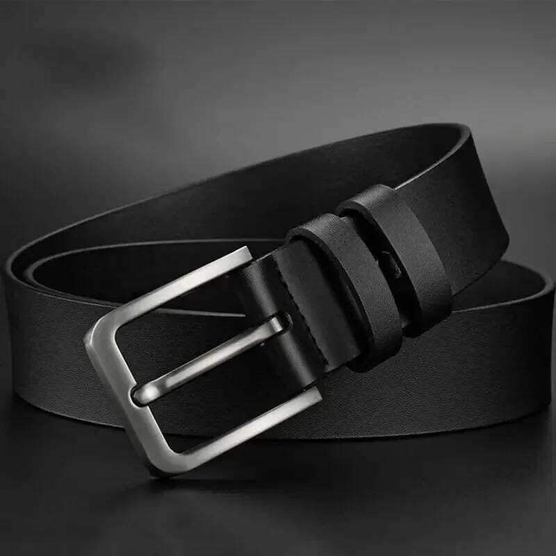Business Leisure Men's Alloy Square Pin Buckle Male Famous Brand Luxury Designer Synthetic Leather Jeans Belts for Men Y260225