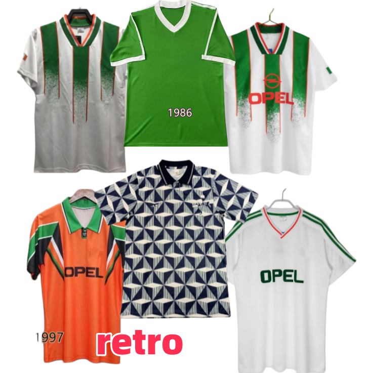 Retro 1997 Ireland Match Away Keane Irelands Soccer Jersey 88 90 92 94 Ireland Home Classic Vintage Irish Mcgrath De Foot Soccer Staunton Houghton M