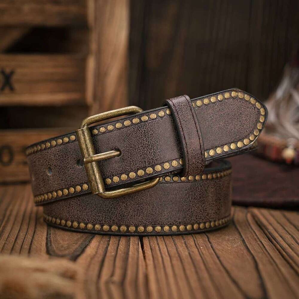 A men's and women's retro metal buckle casual style multi-color PU belt suitable for daily leisure four seasons send punch nail Y260225