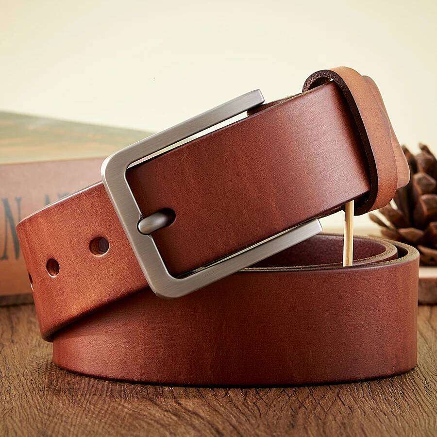 3.8CM Real Genuine Leather For Men High Quality Cowskin Casual Jeans Belts Business Cowboy Waistband Male Fashion Designer Belt Y260225