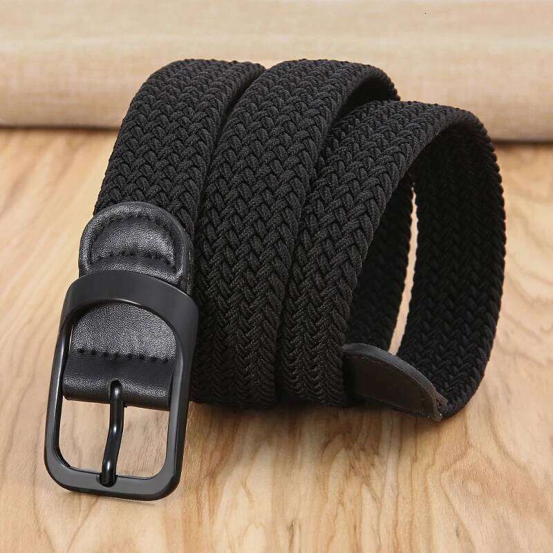 Non-hole Punch-free MEN'S AND WOMEN'S Woven Elastic Stretch Canvas Female Korean Style Versatile Student Pants Belt Y260225