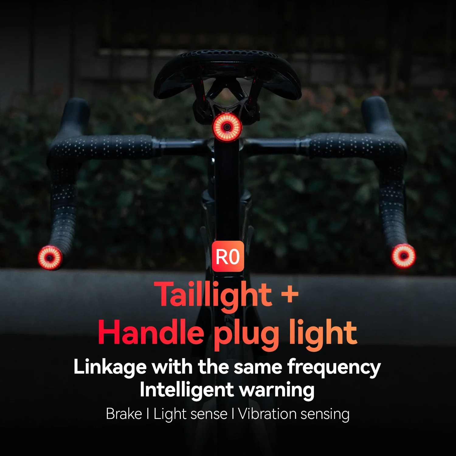 ROCKBROS Bicycle Handlebar End Lights IPX6 Bike Rear Light 5 modes Bike Lamp Intelligent Brake Sensor Safety Night Riding 260202