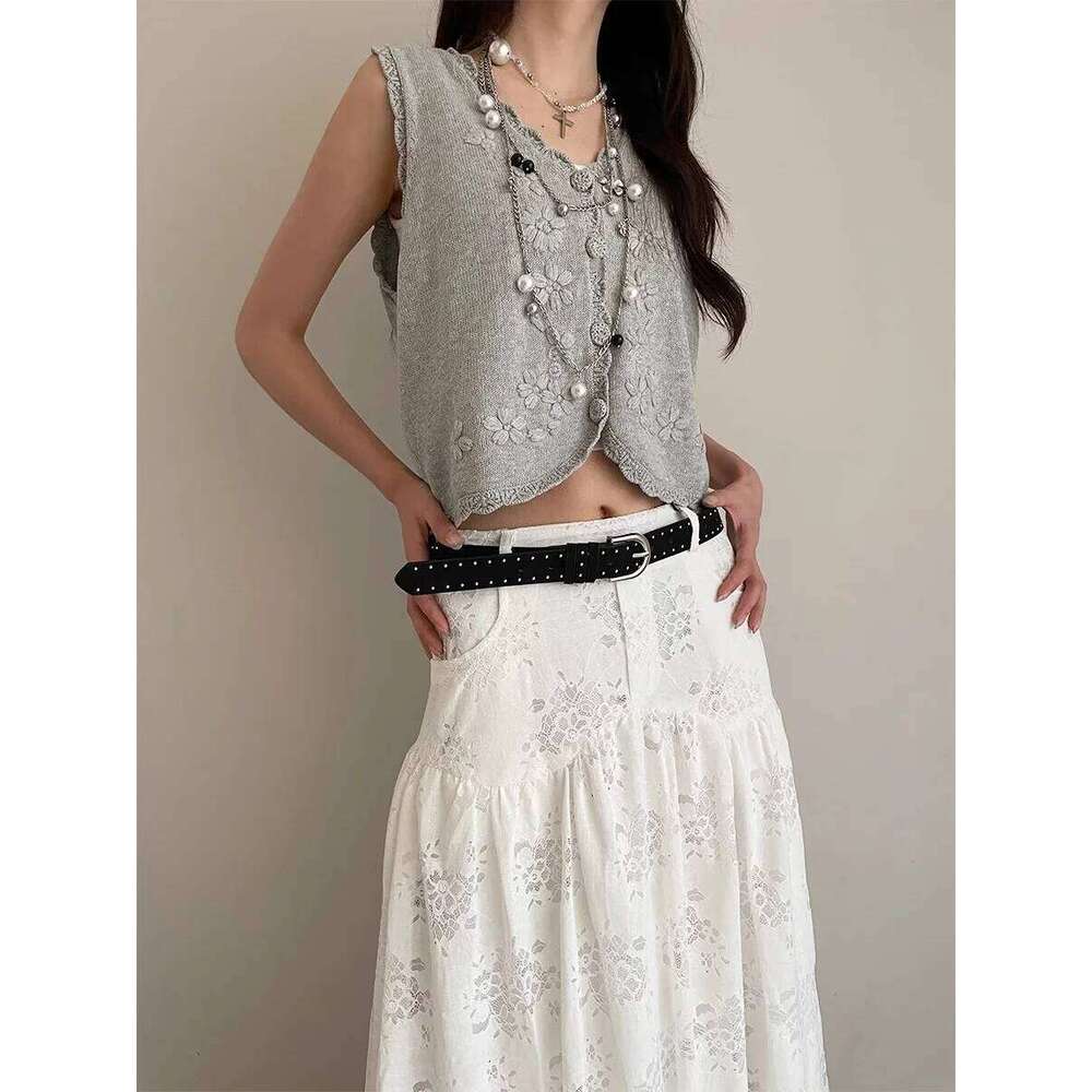 Retro Solid Color Rivet Ladies Niche High-Grade Feeling Punk With Skirt Jeans Belt Accessories Y260225