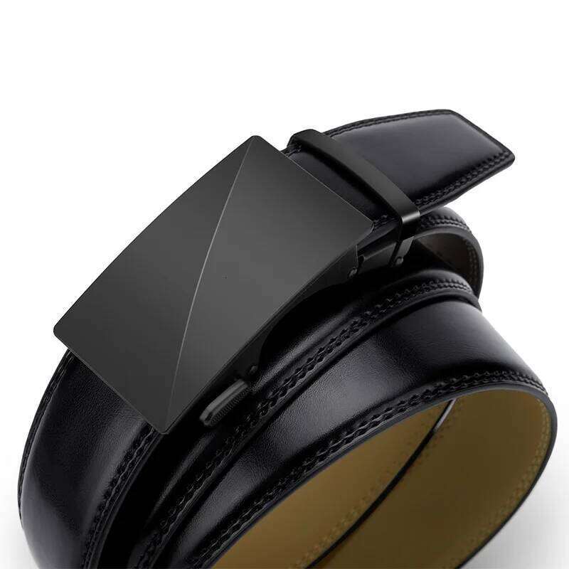 belt men High Quality Genuine Leather Belts, Automatic Buckle Belt, Adjustable No Hole Jeans Belt for Men Y260225