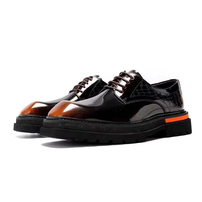 Elegant Male Dress Shoe Collection Featuring Durable Real Skin Material and Stylish Squared-Toe Profile - view 6