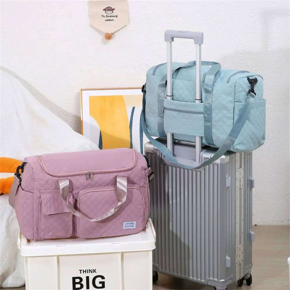 Shoulder Oxford Travel Duffel Foldable Short Distance Nylon Duffle Bag Sturdy Solid Color Large Capacity Handbag Girl Y260225