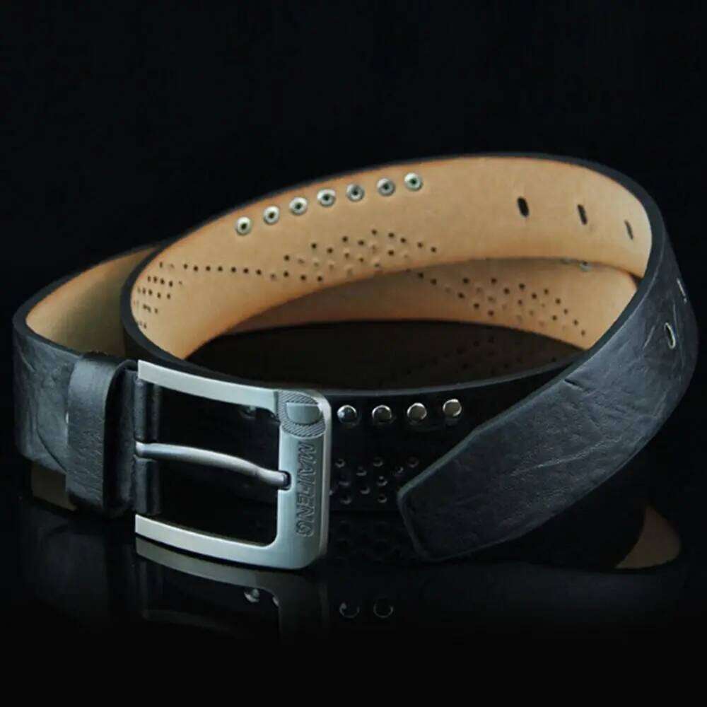 Genuine Leather Men's Belt Luxury High Quality Classic Buckle Business Cowboy Vintage Waistband Alloy Belts Y260225