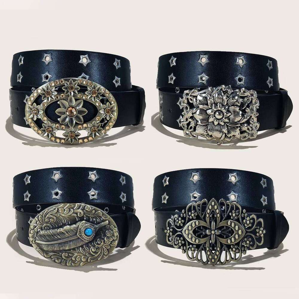 New men's retro western Cowboy style fashion alloy buckle leather For Women high-end luxury brands jeans belt Perfect Gift Y260225