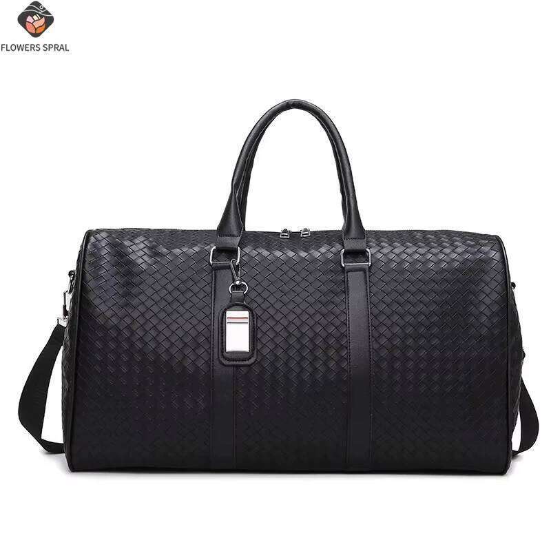 Black And Business Travel Bag, Classic Woven Handbag, Men's Handbag/Shoulder Bag Dual-Use Y260225