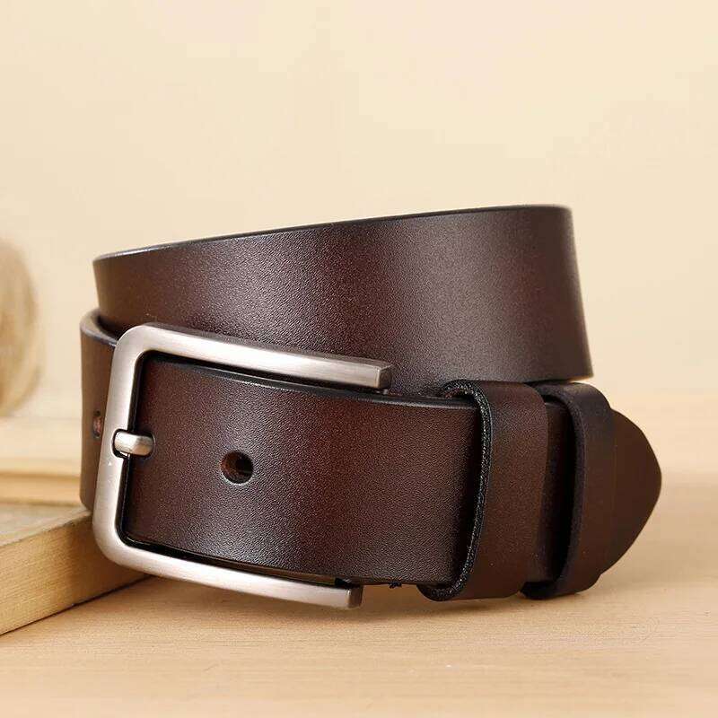 3.7cm Wide Men's with Metal Pin Buckle, Casual Jeans for Men, Unisex Synthetic Leather Pants Belt Y260225