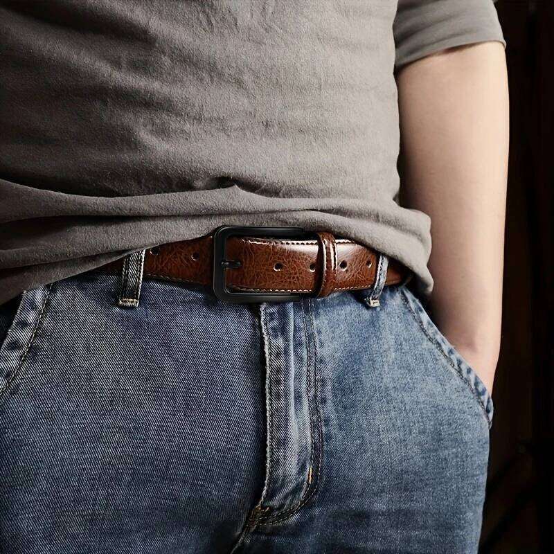 men's pin buckle casual retro leather belt youth jeans belt, Father's Day Gift Y260225