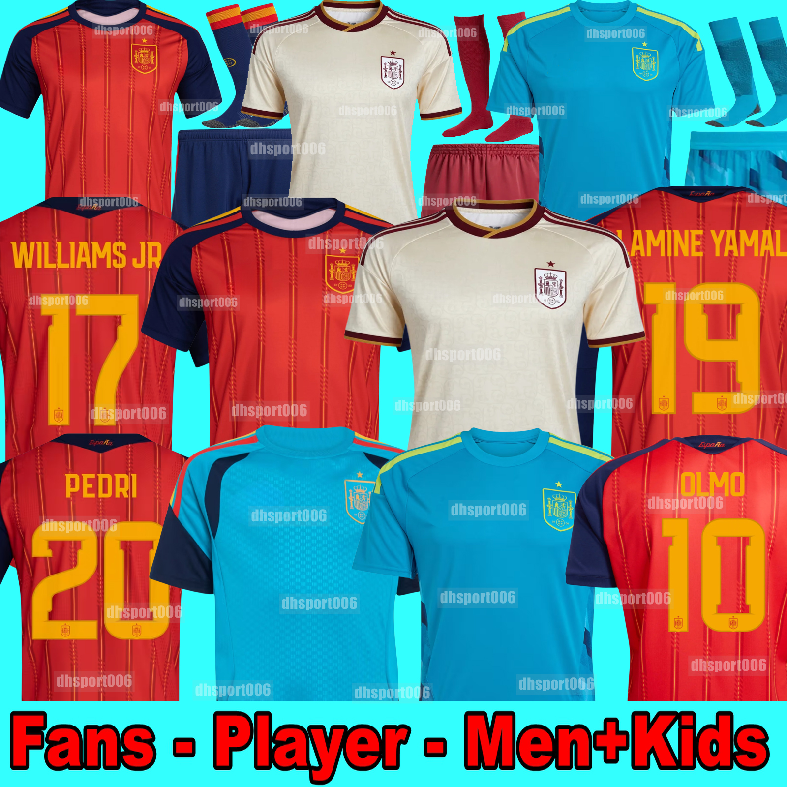 2026 World Cup SPAIN Soccer Jerseys PEDRI GAVI LAMINE YAMAL MORATA Carvajal OLMO FERRAN RODRIGO Jersey SPANISH Men Kid Kit Football Shirt Fan Player