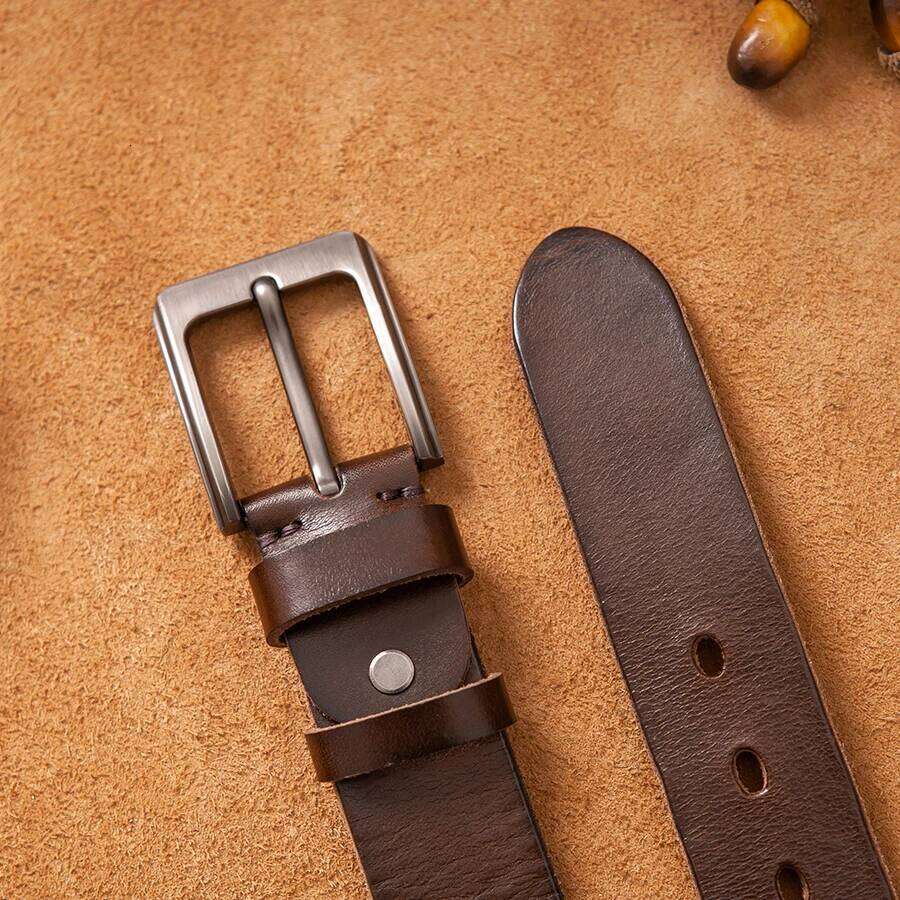 Top Cowhide Fashion Genuine Leather Men Belt Alloy Buckle Strap For Male Wide Cinto Masculino Luxury Cummerbund Y260225