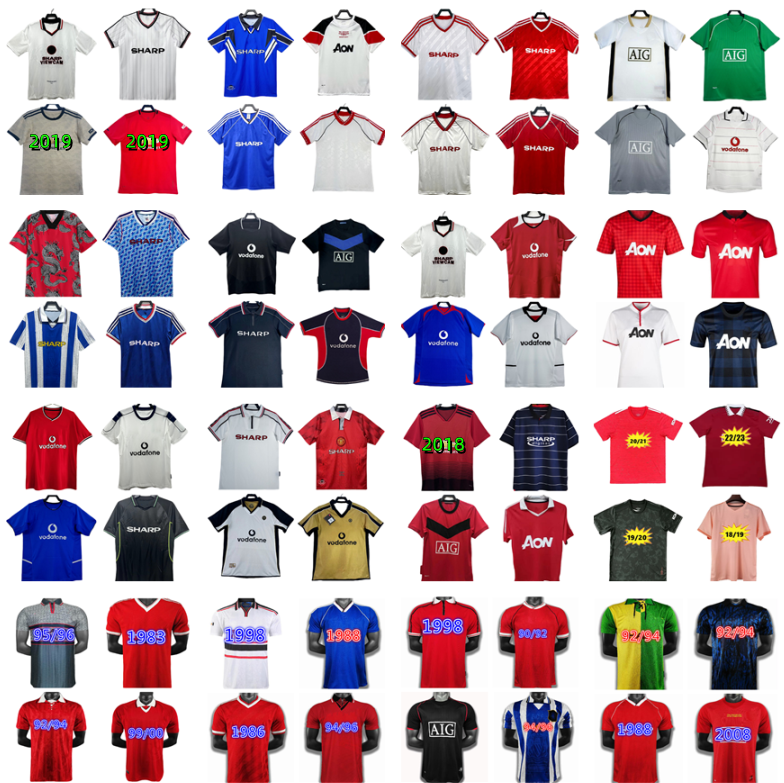 Retro GIGGS KEANE CANTONA RETRO Manchester Soccer Jerseys United 90 92 93 94 96 98 99 00 06 07 08 09 10 11 12 13 14 Ronaldo Rooney SOLSKJAER Scholes Vintage