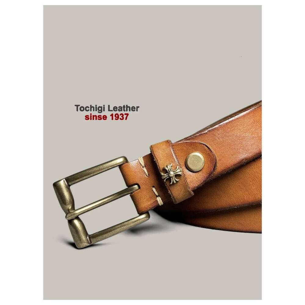 D2 wind 3cm vegetable tanned pure cowhide handmade casual belt, men's and women's retro copper buckle genuine leather je Y260225