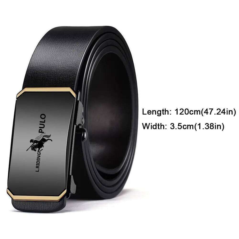 Fashion Metal Automatic Buckle Luxury Design Man Business Leather Belt Casual Waistband Vintage Waist Strap Y260225