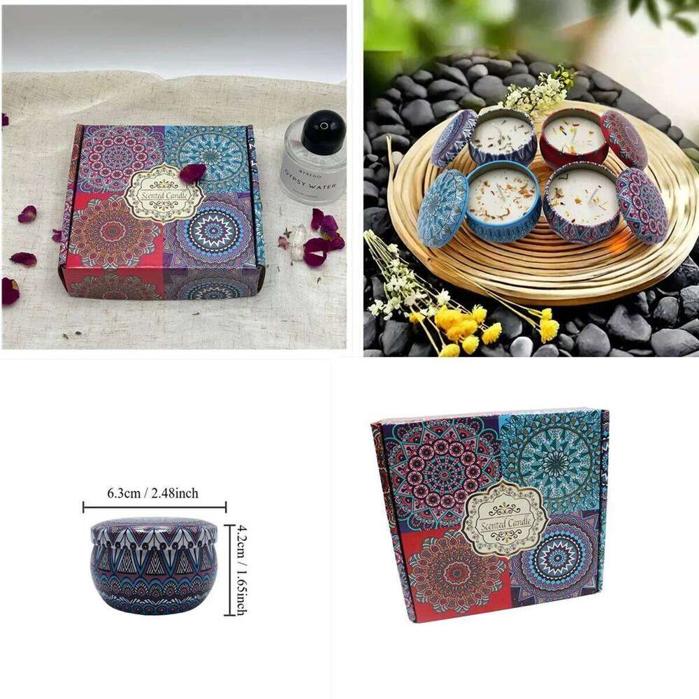 Scented Candle Boxes Set, 4 Fragrances, Candles for Stress Relief, Relaxation, Yoga, and Holiday Gifts, Color Box Packing H260225