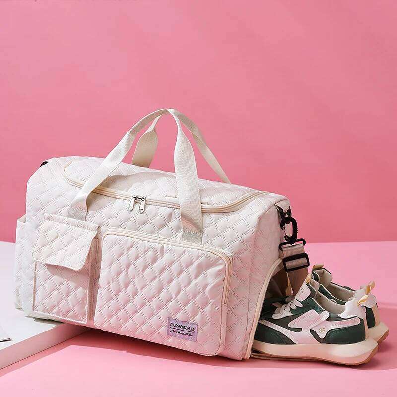 Large-capacity Solid Color Rhombus Stitched Oxford Textile Travel Bag Multi-functional Area Handbag 2024 Hot Sale Bags for Women Y260225