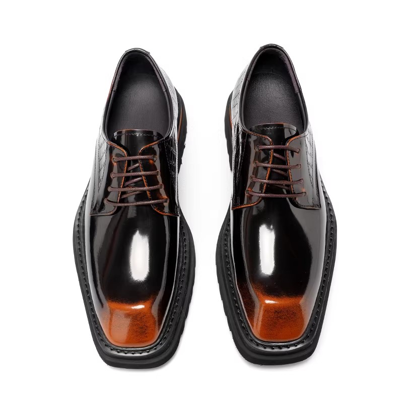 Elegant Male Dress Shoe Collection Featuring Durable Real Skin Material and Stylish Squared-Toe Profile - view 7