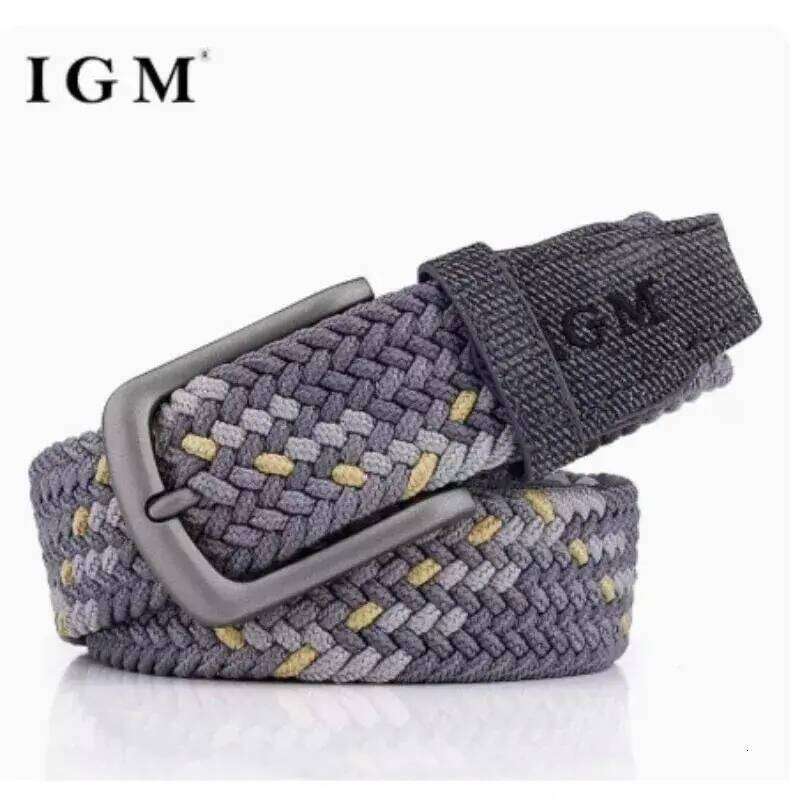 Men Canvas Woven Any-elastic Stretch For Boys Young Versatile Pants Jeans Pin-buttoned Fashion Belt Y260225