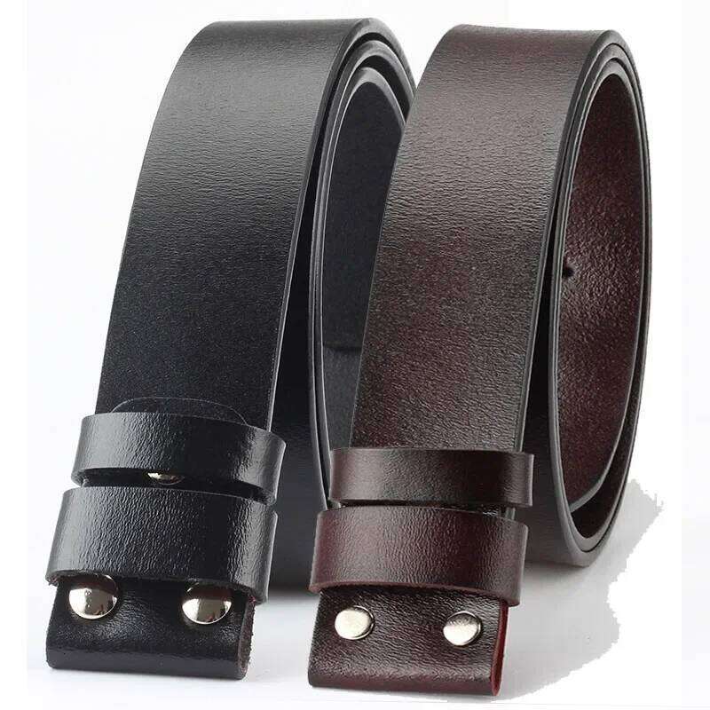 Cowskin Cow Real Genuine Leather Belt No Smooth Cowboy 5 Colors Belts Body Without Buckle for Men Waistband Y260225
