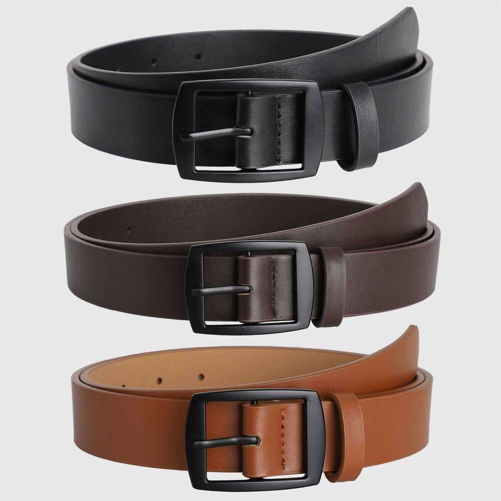 New Men's High-Quality PU Leather Metal Pin Buckle Leisure Business Waistband Fashionable Lady Accessory Designer Belt Y260225