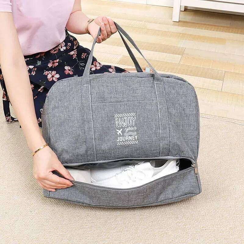 Women's Fashion Foldable Travel Bag - Large-Capacity Canvas Tote for Weekend Overnight Trips Y260225
