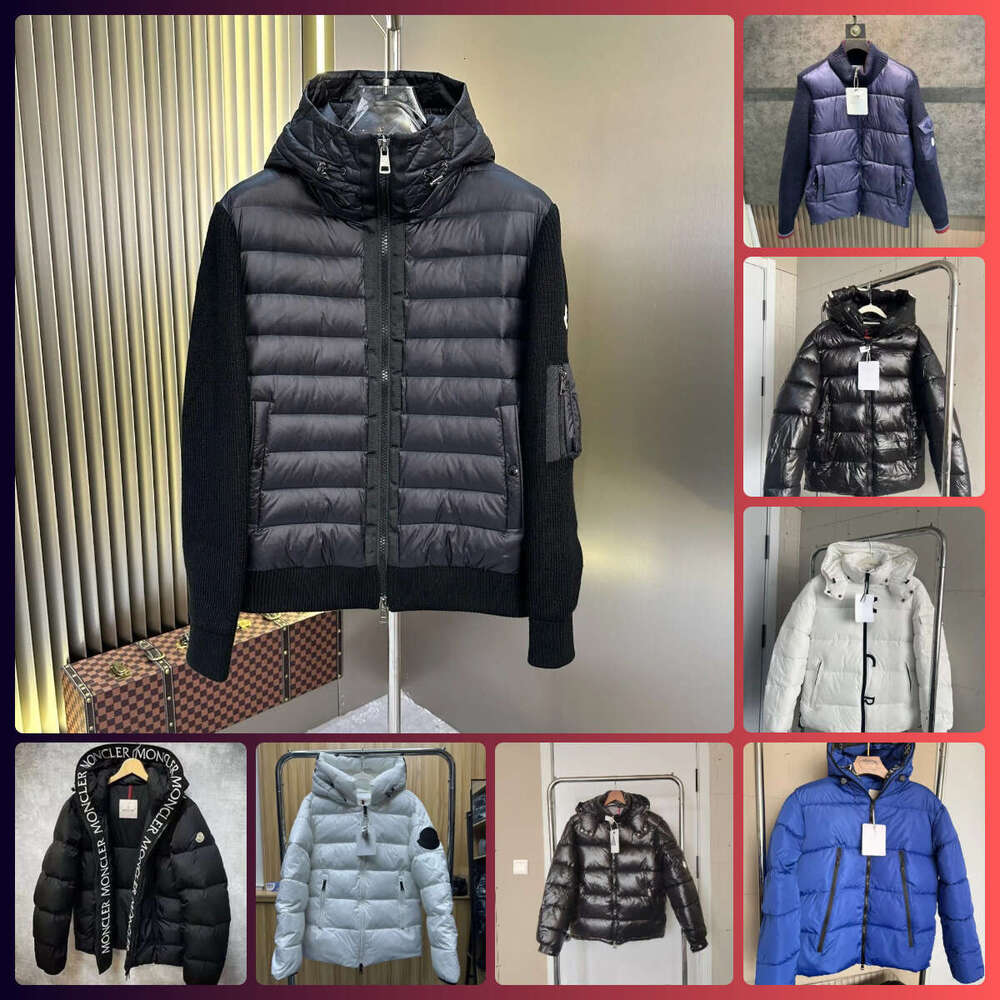 Down Hooded Cardigan Designer Wool-blend Sweater Outwear Warm Mens Windbreaker Jacket Men Pufferjacket LD012