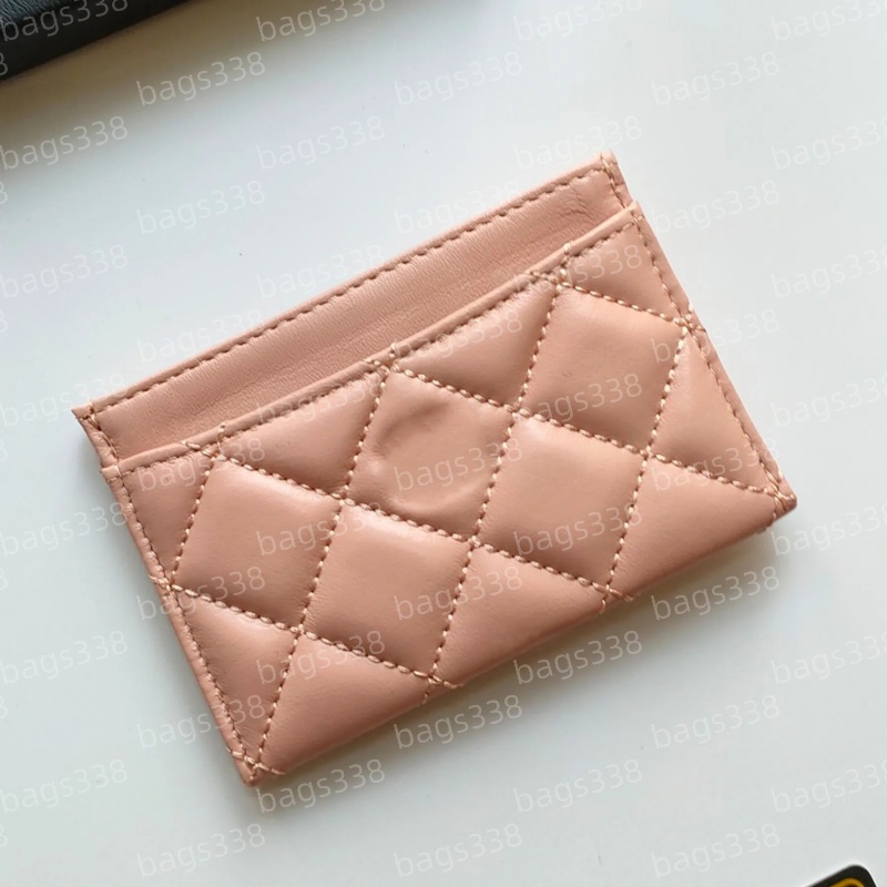 Designer wallet card holder luxury grained smooth genuine caviar women leather credit fashion casual purses coin slots carte pocket mini quality classic passport