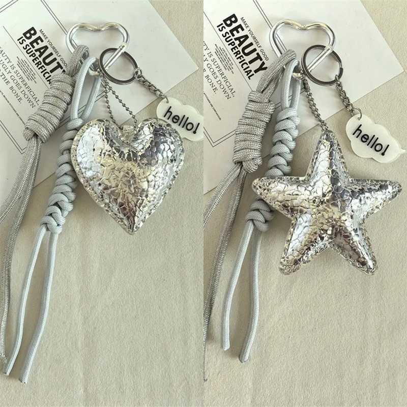 Y2k Leather Rope Keychain Star Cute Dachshund Bag Pendant 3d Creative Cartoon Keyring Anti-lost Mobile Phone Lanyard Bag Pendant H260225