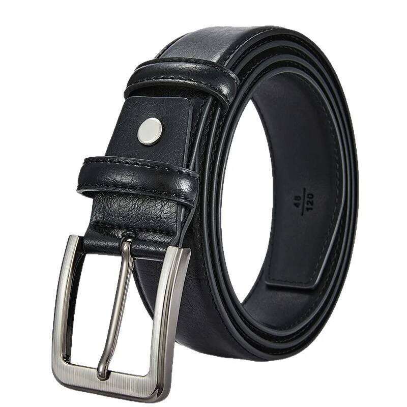 Boys Genuine Leather Pin Buckle Belt Brown Middle-aged Youth Casual Trendy Men's BeltIdeal for gifting Y260225