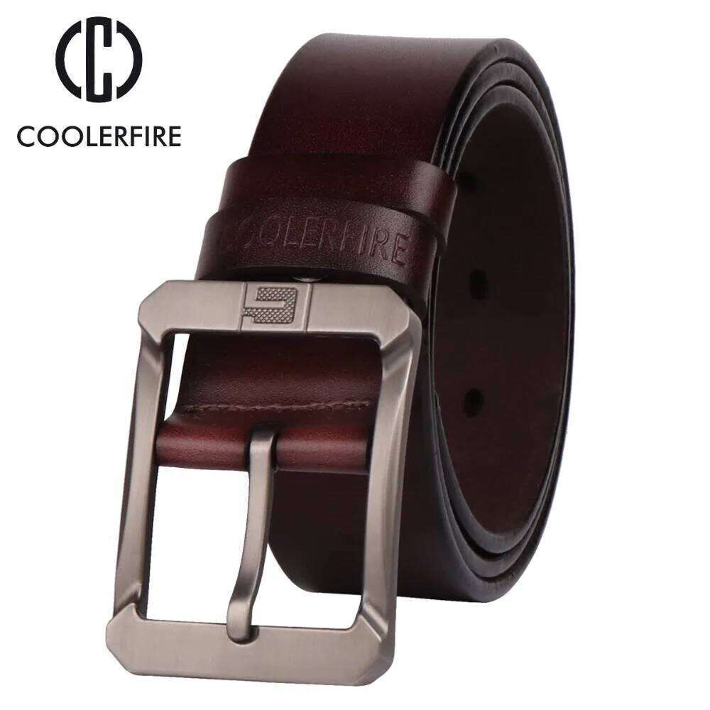 New Coolerfire genuine leather belts for men brand male pin buckle jeans Mens Belt Luxury Designer High Quality Leather belt Y260225