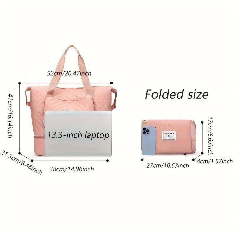 Large Capacity Travel Dufffle for Women Lightweight Argyle Pattern Weekend Overnight Thickened Gym Storage Bag Y260225
