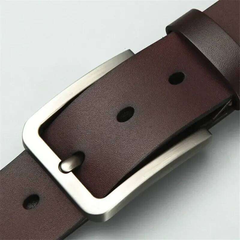 Business Leisure Men's Alloy Square Pin Buckle Male Famous Brand Luxury Designer Synthetic Leather Jeans Belts for Men Y260225