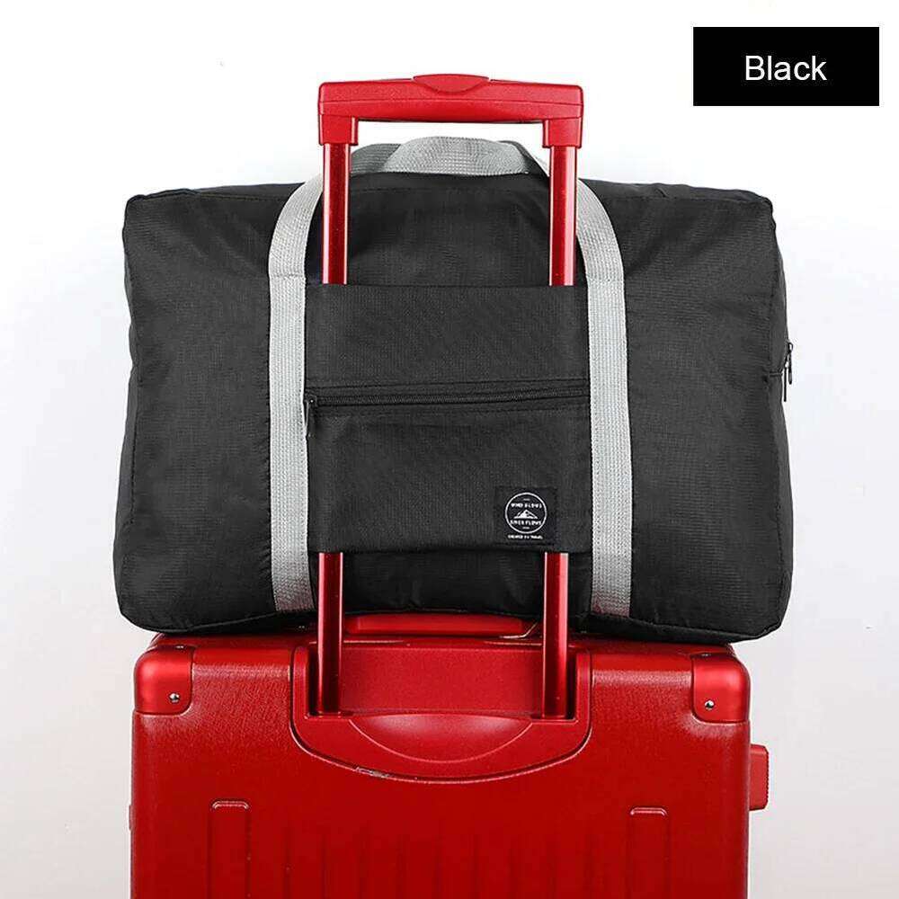 Solid Color Waterproof Folding Travel Lightweight Large Capacity Luggage Bag Y260225