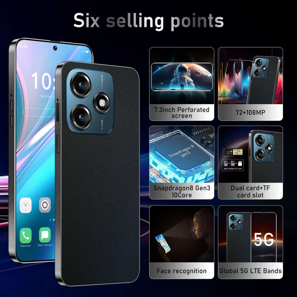 Well-known Brand Brand New Cross-Border Hot Sale Smart Phone Note TB Memory Large Screen Source Factory Wholesale Price CKS