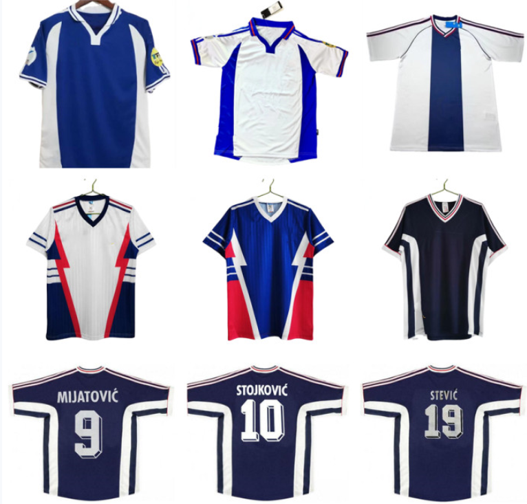 1990 1991 1998 1999 2000 Yugoslavia retro soccer jerseys 90 91 98 99 00 Mijatovic Mihajlovic Stankovic Jugovic Stojkovic SAVICEVIC vintage classic football shirt