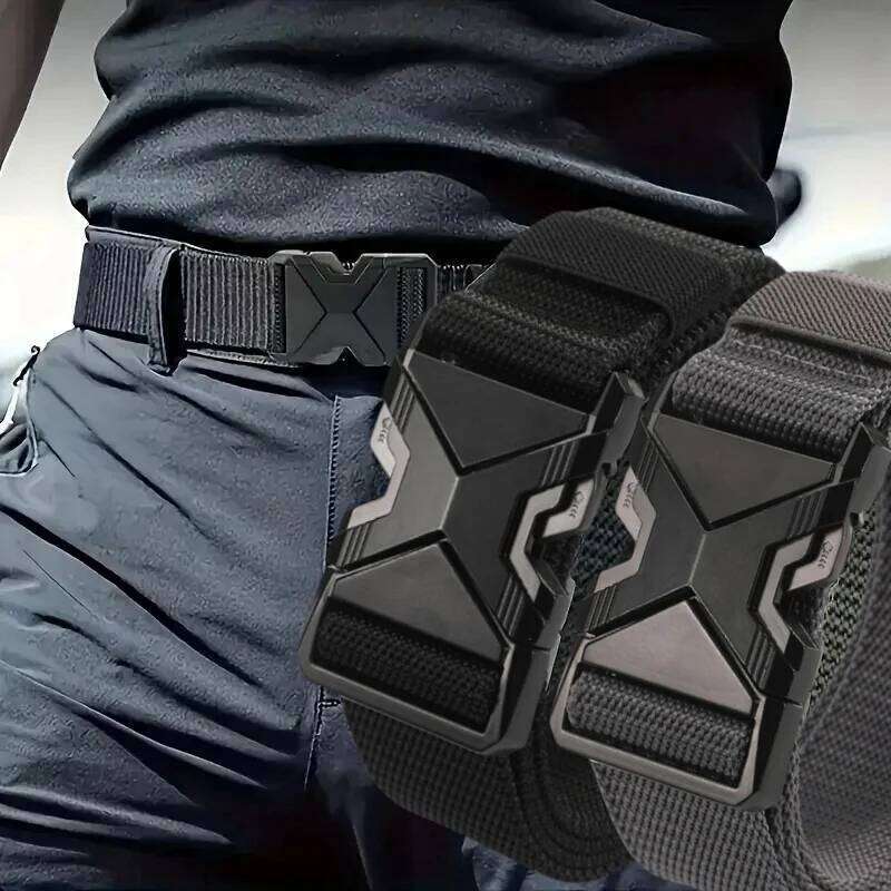 The New 125cm Buckle Nylon Braided Lightweight Breathable Daily Commuter Men's Belt Y260225