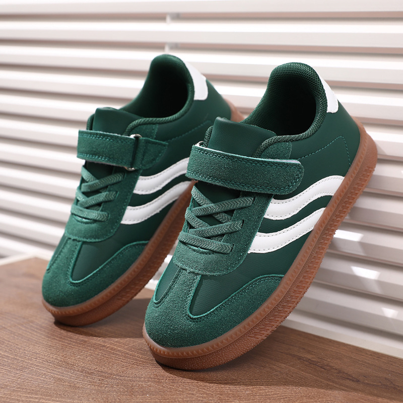 Free shipping Kids Running Shoes Autumn Children Sports Shoes PU Splicing Breathable Girls Boys Baby Leather Casual Shoes Soft Soles Non-slip Baby Spo