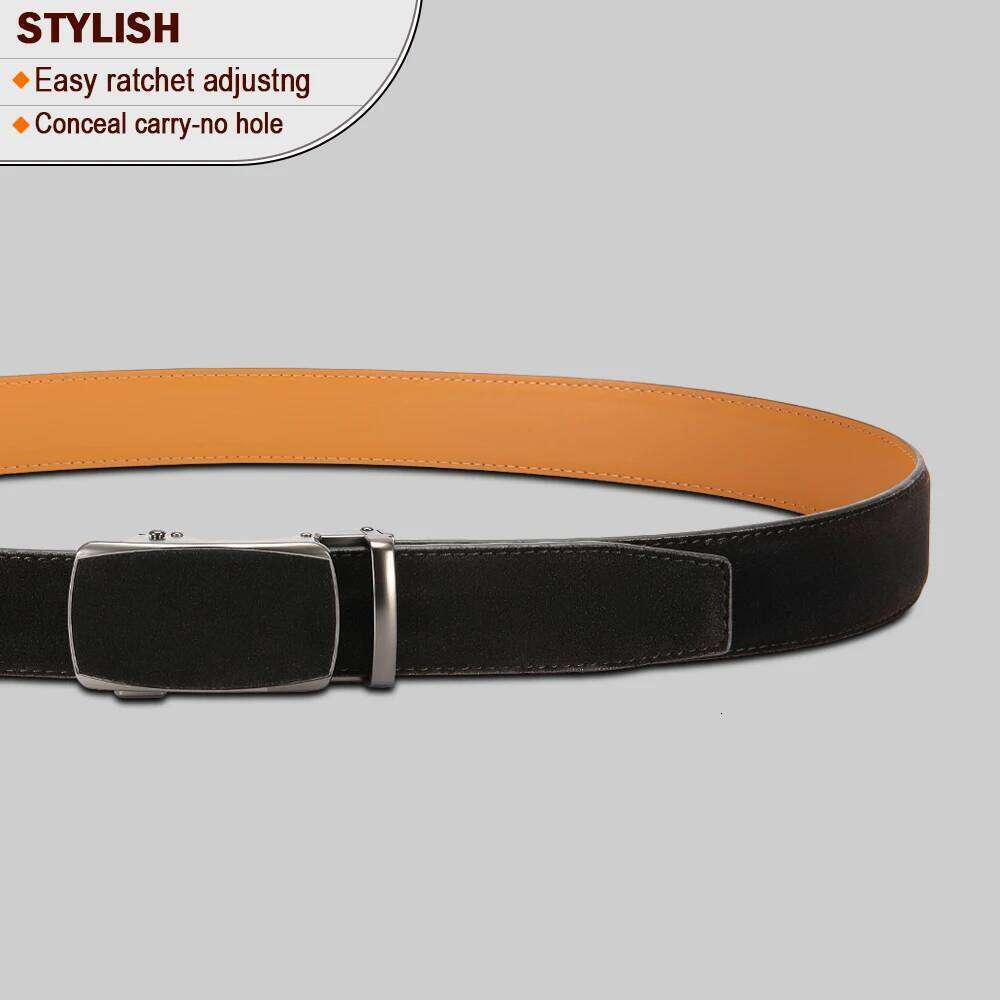 Fashion Genuine Leather Belt for Men Automatic Adjustable Waistband Business Belts Y260225