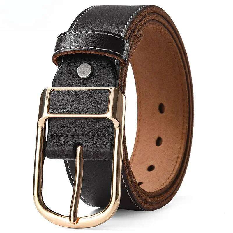 Male Business Pin Buckle Jeans Waist Straps Men's Plus Size 170 160 150 140-105cm Cowhide Belt 3.8cm Genuine Leather Waistband Y260225
