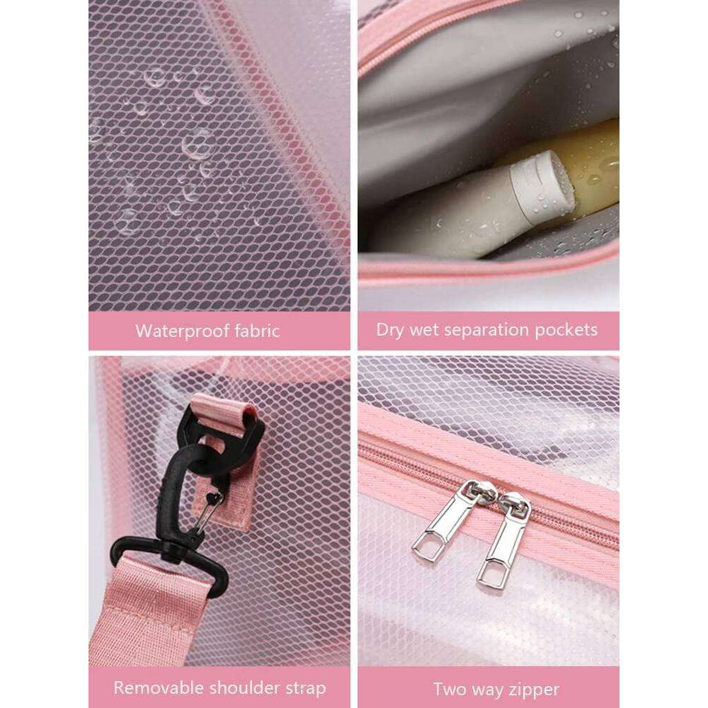 Transparent Waterproof PVC Duffle Zipper Travel Storage Bag,Sports Fitness Bag, Large Capacity Handbag & Shoulder Bag Y260225